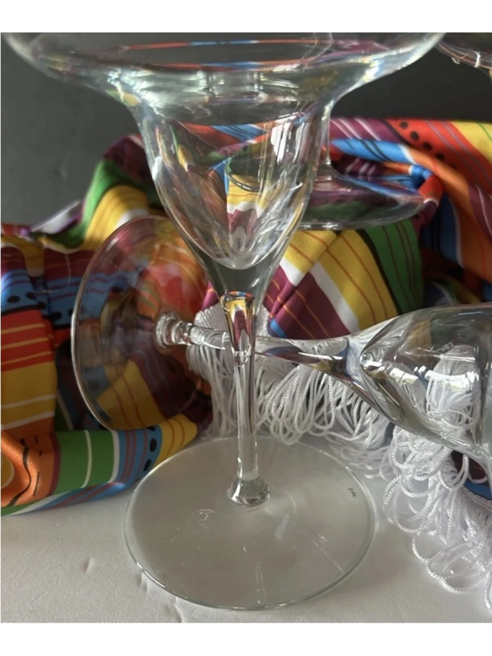 4 Fine Crystal Clear Margarita Glasses Lighter Weight Glass Excellent 7.5